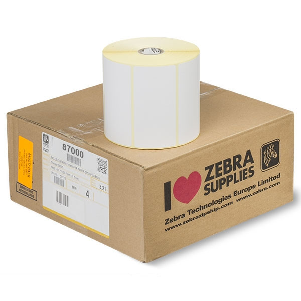 87000 (100 x 50 mm) Z-Select 2000D Direct thermal TLP 3844-Z  Etikettskrivare Zebra Färgband Zebra Z-Select 2000D | 87000 | 100x50mm  (ORIGINAL) 4st 123ink.se